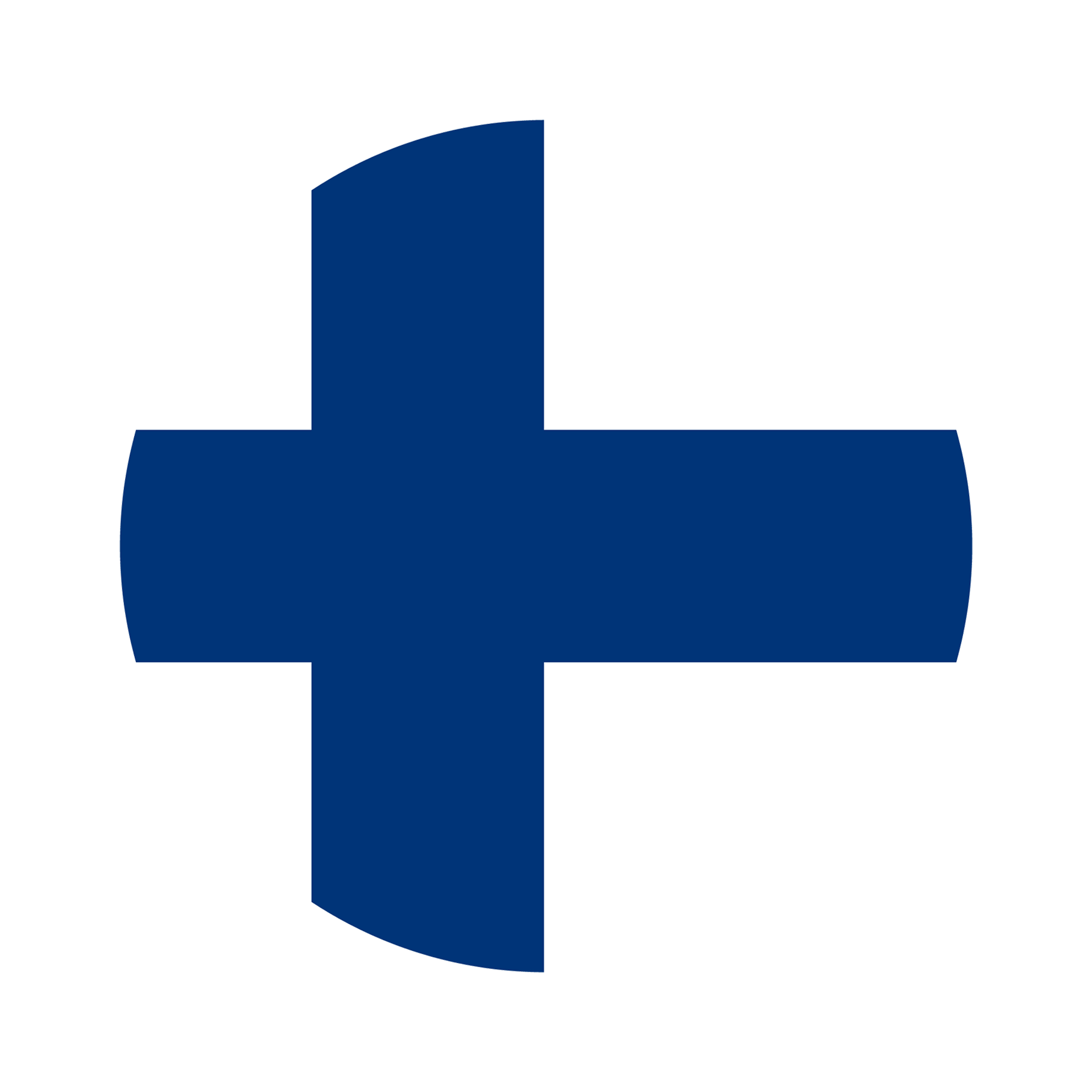 Suomen lippu pyöreä